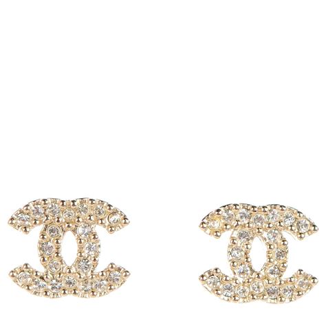 chanel crystal timeless cc earrings